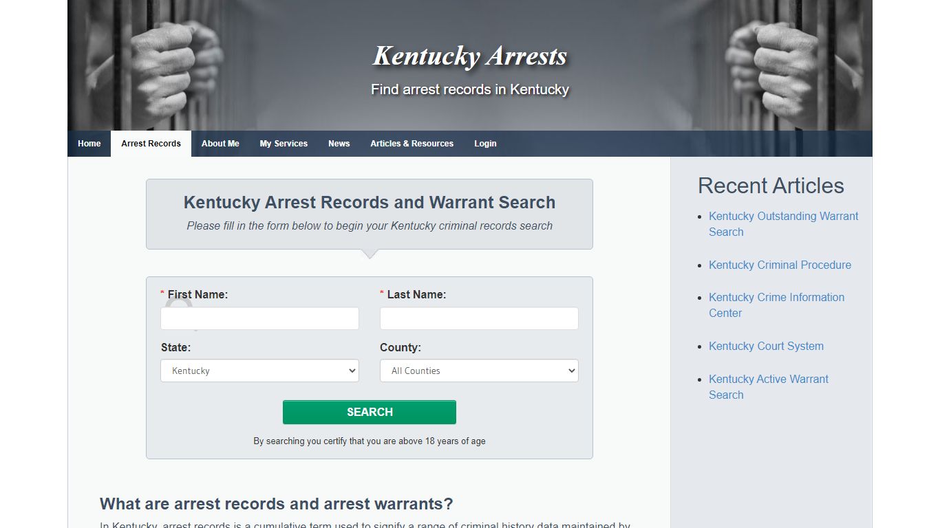 Kentucky Arrest Records and Warrants - Kentucky Arrests
